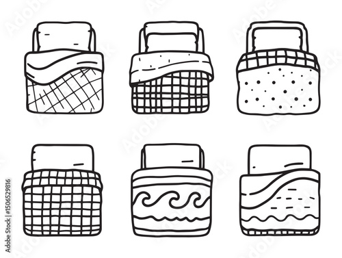 duvet line art hand drawn bedroom decor