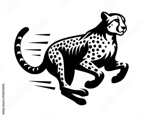 Cheetah Running Attack Vector Icon
