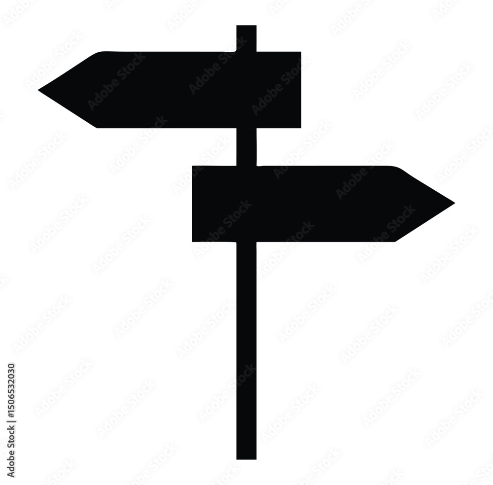 Signpost icon representing decision route or navigation guidance - concept of tourism path wayfinding UI drawn direction ecommerce icon. Signpost icon representing decision route or navigation guidance - concept of tourism path wayfinding UI drawn direction ecommerce icon.