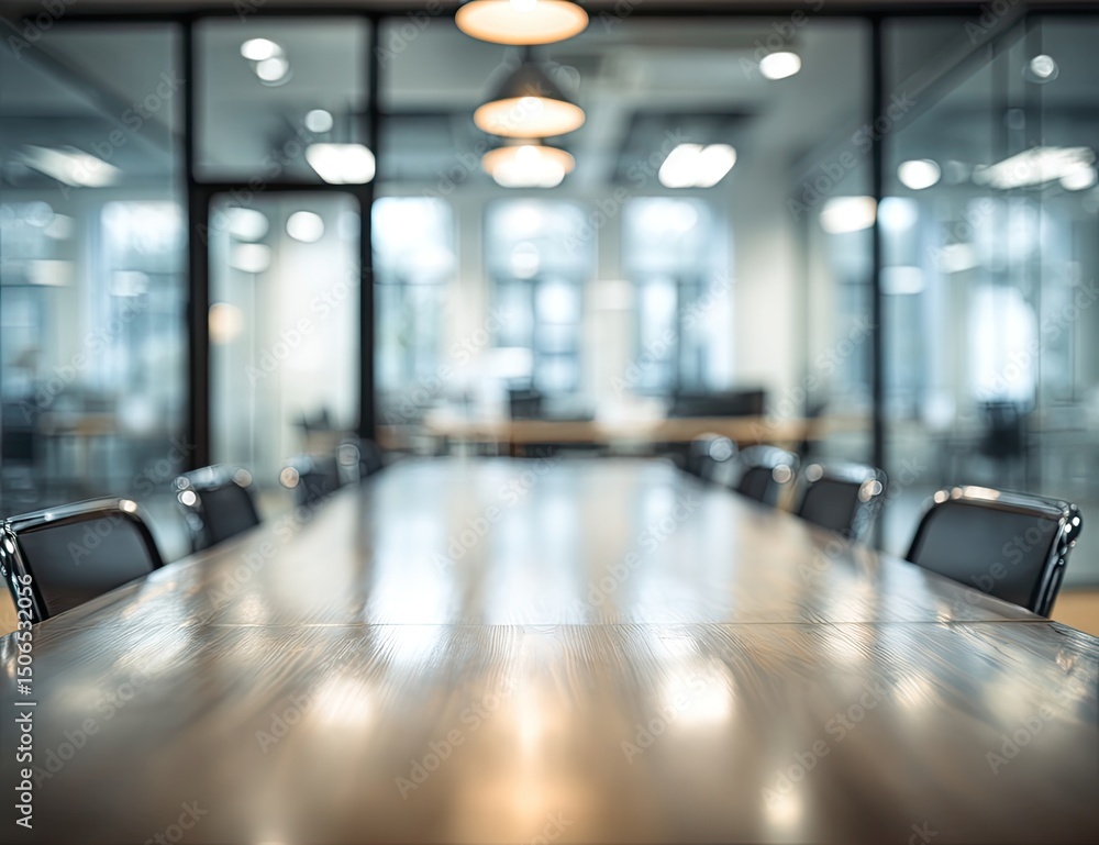 Empty conference table in a modern office space Empty conference table in a modern office space