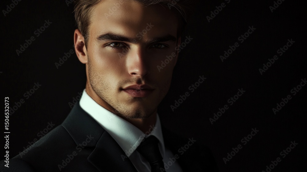 Man portrait serious expression Man portrait serious expression