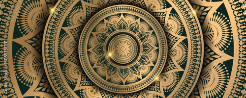 Luxurious pattern of mandala in a royal pattern, can be used in royal design. Luxurious mandala wallpaper with golden arabesque patterns, element for invitation, meditation poster, yoga, wedding, book