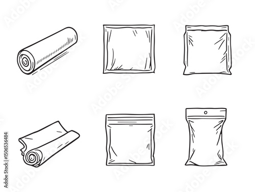 Food wrap line art simple design for creative projects