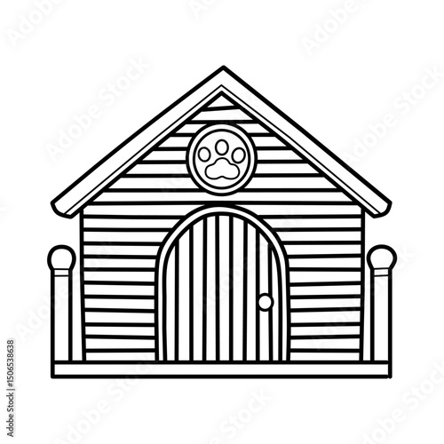 Hand drawn dog house vector illustration