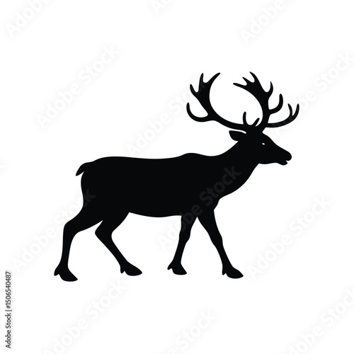 Caribou Migrating Vector Silhouette