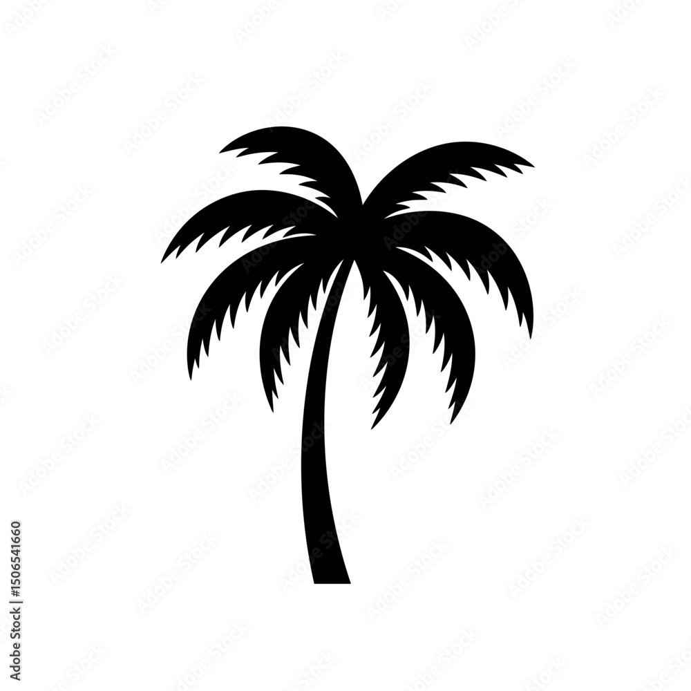 Abstract Palm Tree Silhouette Minimalist Exaggerated Foliage Design Contemporary Graphic Art Abstract Palm Tree Silhouette Minimalist Exaggerated Foliage Design Contemporary Graphic Art