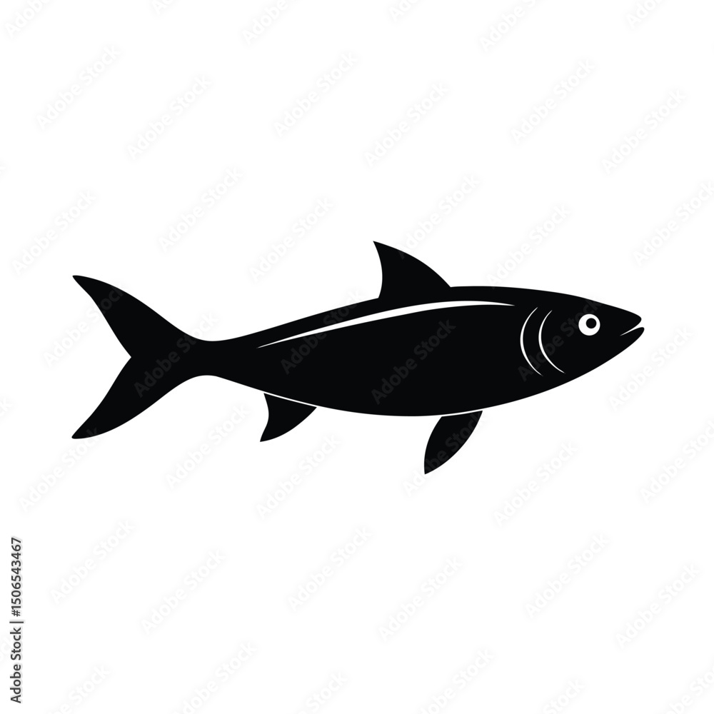 Obraz premium Herring Swimming Vector Silhouette