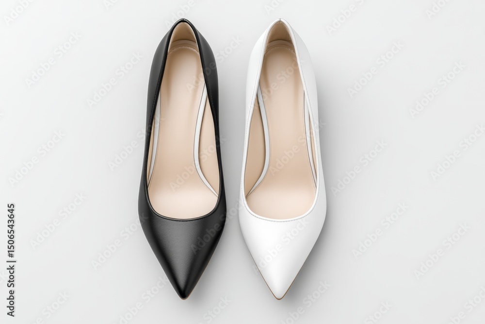 Fototapeta premium Closed-toe shoes photographed symmetrically with negative space