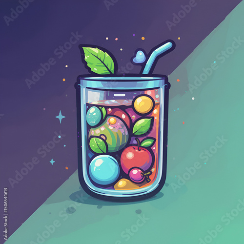 Color illustration icon for refresh