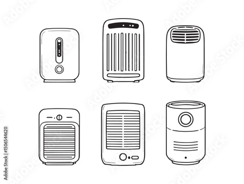 line art air purifier icon illustration design