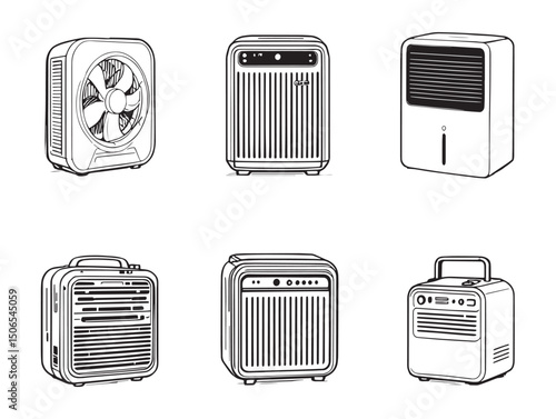air purifier line art vector clean design illustration