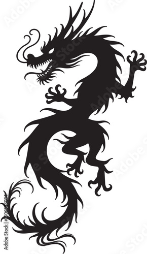 Dragoon black tattoo art design vector.
