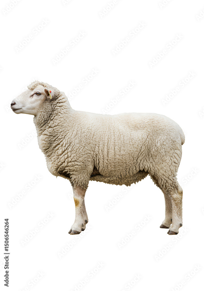 Obraz premium Isolated Transparent Sheep Animal Farm Mammal Wool White Background