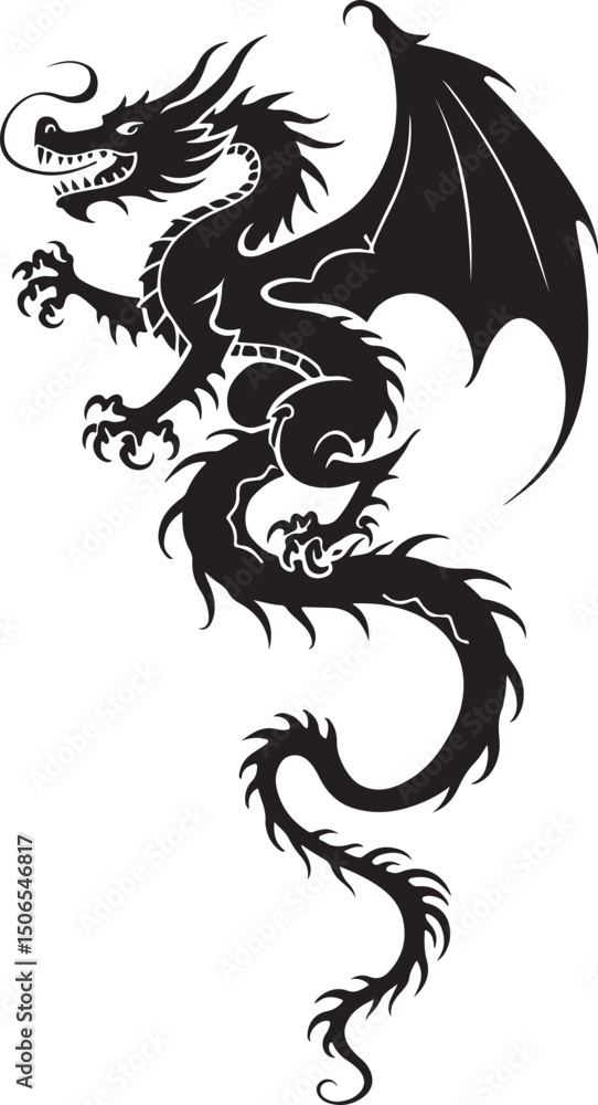 Dragoon black tattoo art design vector. Dragoon black tattoo art design vector.