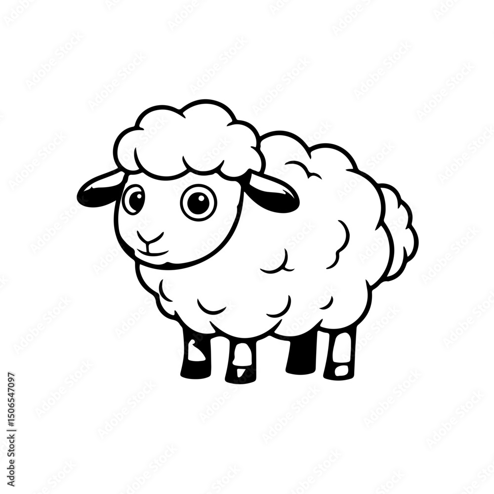 Cute Cartoon Sheep Vector Illustration Cute Cartoon Sheep Vector Illustration