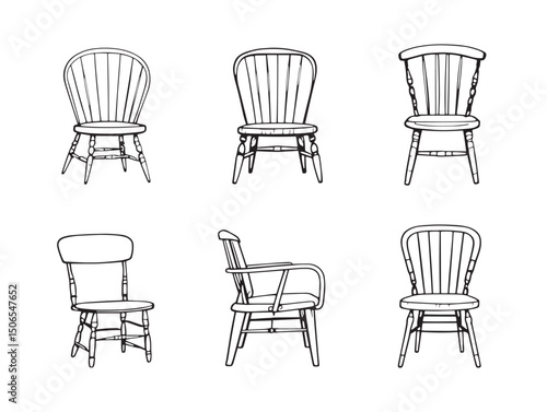 chair line art creative outline design for projects