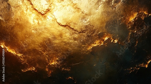 Wallpaper Mural A hidden cavern reveals a treasure trove of shimmering gold and bright rocks illuminated by warm light. The striking glow highlights the richness of the discovery. Torontodigital.ca