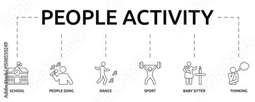 People Activity Banner with icon keywords