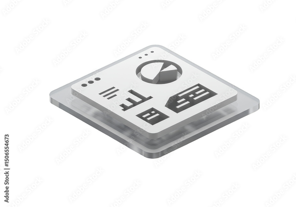 Fototapeta premium Isometric Data Analysis Chart Diagram Graphic Presentation Illustration