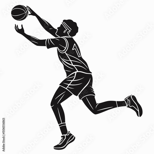free safety intercepting black silhouette vector