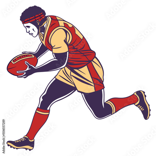 halfback receiving handoff burning red jersey wit