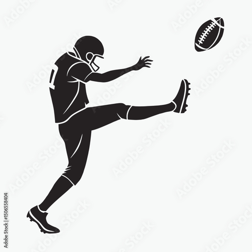 punter punting ball black silhouette vector tra