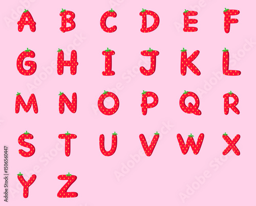 Cute Apple Alphabet Characters for Kids Education and Decoration