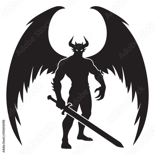 a monstar man with wings