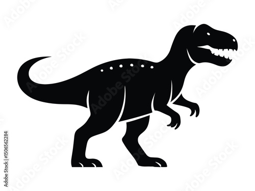 Silhouette of a T-Rex Dinosaur Icon - Vector Illustration