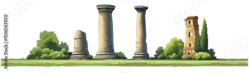 Roman Civilization ruins vector illustration