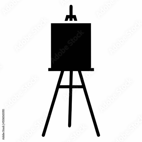 wooden easel with blank canvas