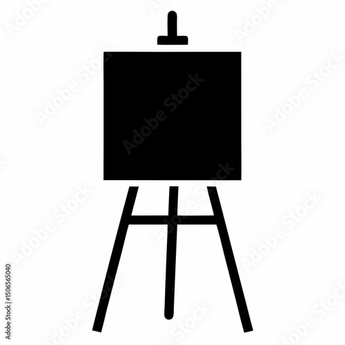 wooden easel with blank canvas