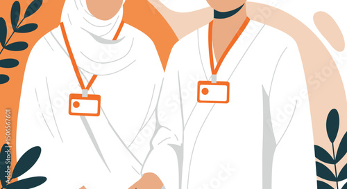 In the Spirit of Hajj: A Couple Dressed for Their Sacred Pilgrimage