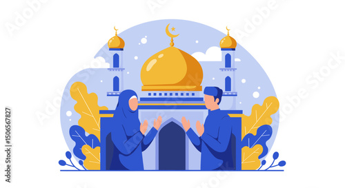Eid Joy: A Happy Couple Ready for Their Sacred Pilgrimage