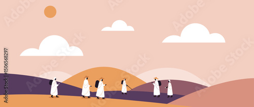 Pilgrims on a Spiritual Journey: Walking through Peaceful Hills