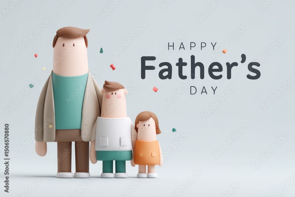 Naklejka premium Cheerful family scene celebrating love and joy on Father’s Day w