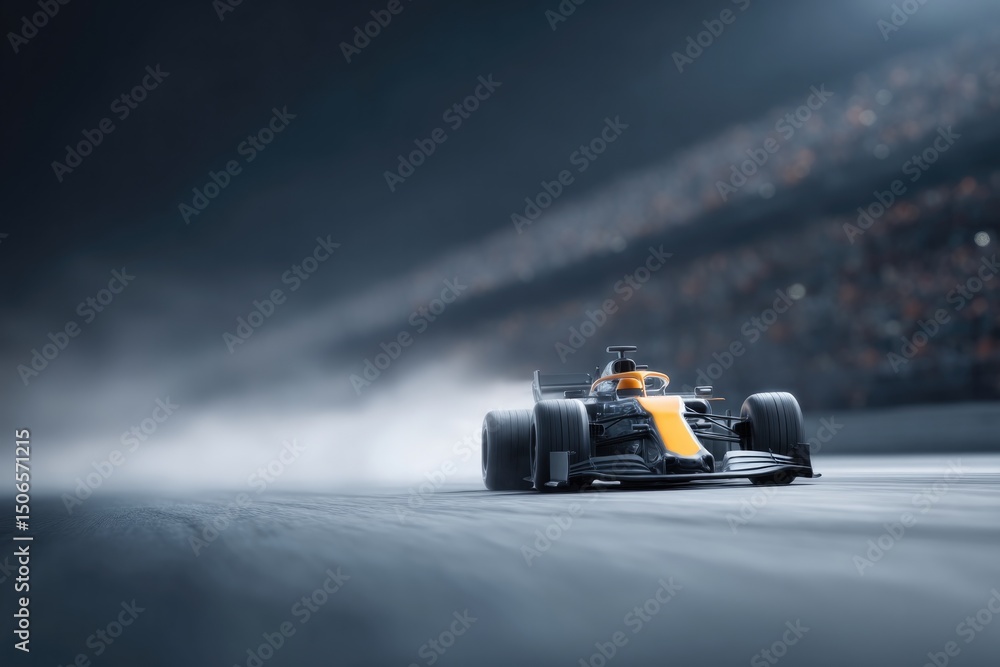 Fototapeta premium Dynamic racing scene showcasing high-speed motorsport action and