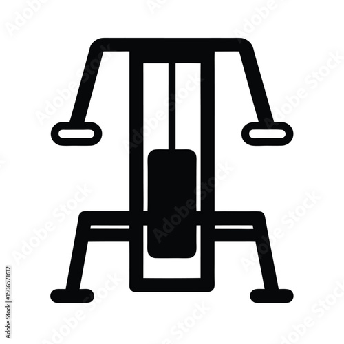 Gym Equipment Icon - Pull Down Machine Vector