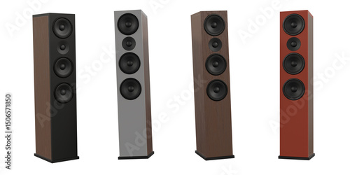 Generic Floor Speakers isolated on white