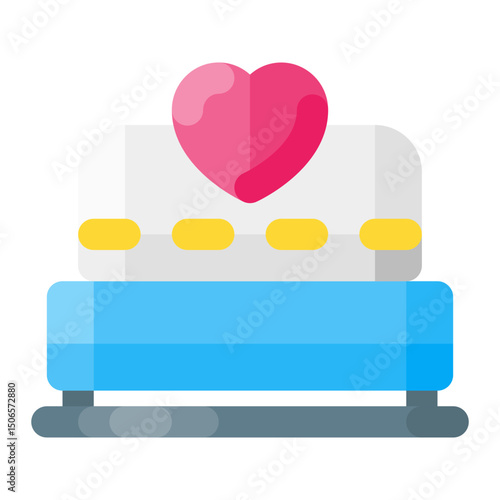 hotel bed colored icon