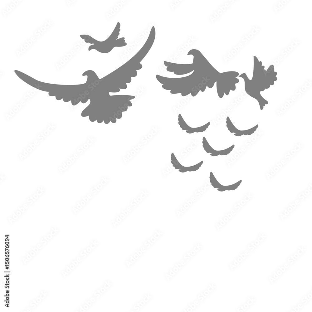 Obraz premium Flying bird silhouette vector
