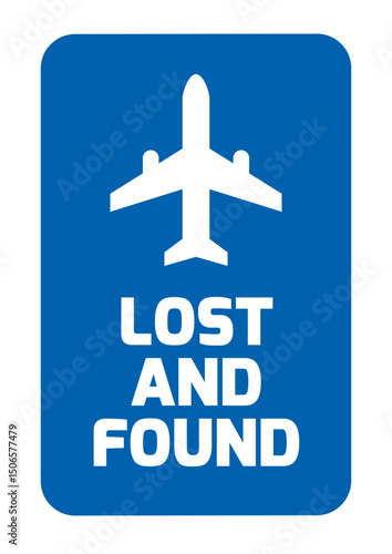 Airport Lost and Found Sign with Airplane Icon