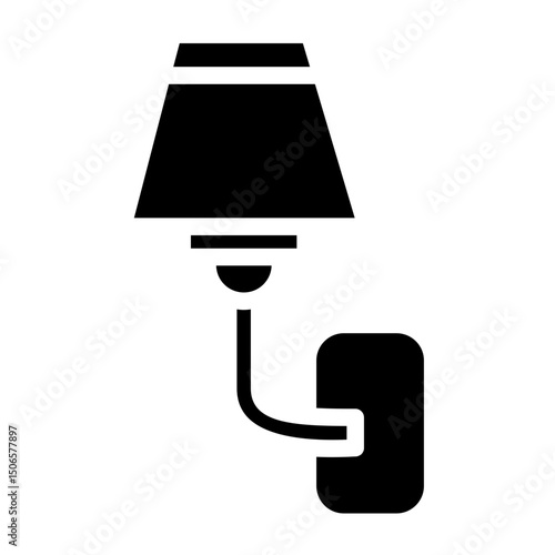 Wall Lamp Line Icon Style