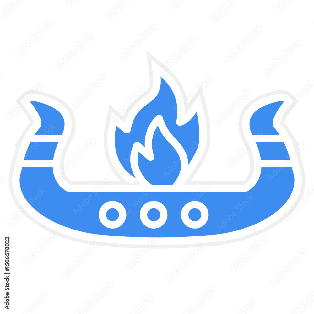 Obraz premium Viking Funeral Icon Style