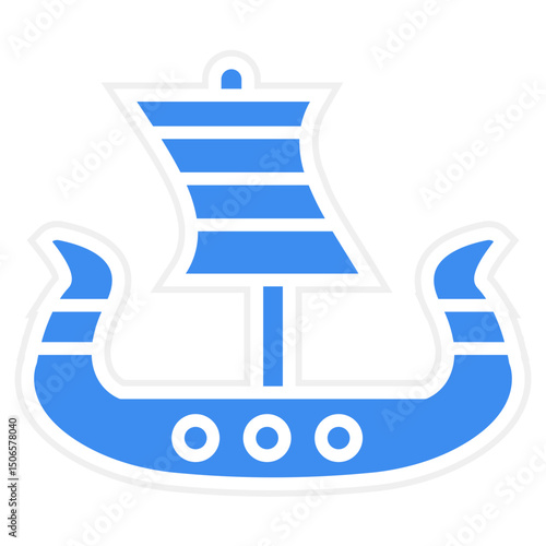 Viking Ship Icon Style