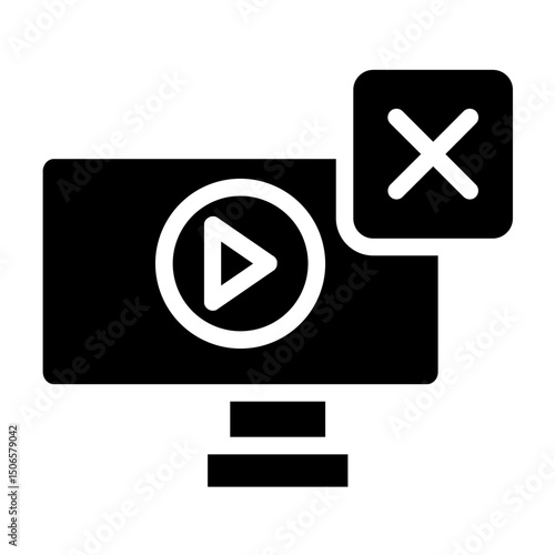Ad Blocker Line Icon Style