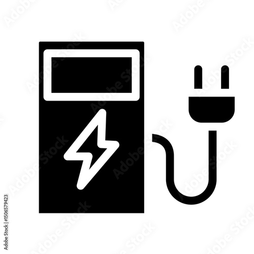 Electric Station Line Icon Style