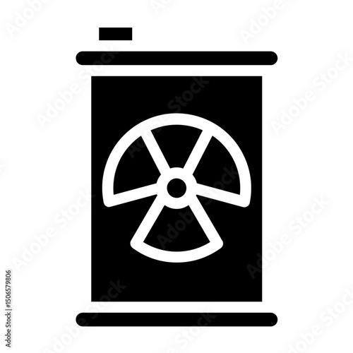 Radioactive Barrel Line Icon Style