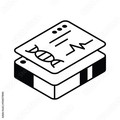 A well crafted isometric icon showing gene study