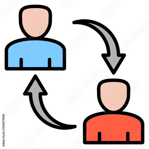 Exchange outline color icon